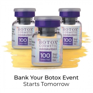 Attention! Ah-hem! Attention! We know you have a lot on your plate. Just wanted to give you a friendly reminder before the tryptophan kicks in. Our Bank Your Botox Event starts tomorrow and runs through the end of November (that's Monday). Yep, November is almost over.â
â
To take advantage of these special savings, visit our website between November 27-30